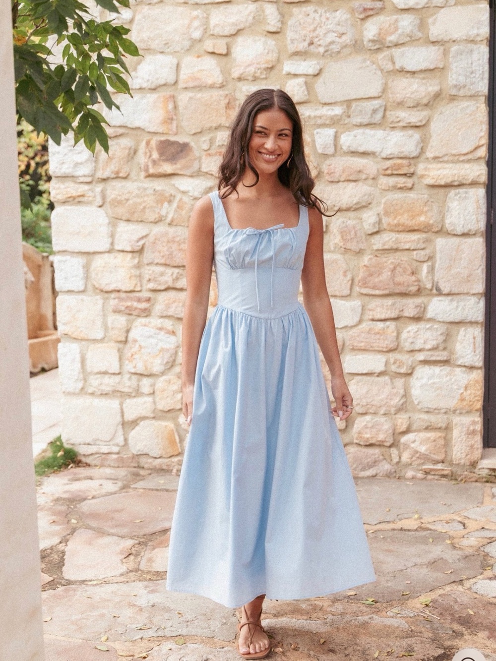 Petal and Pup Kinslee Midi Dress
Light Blue Square-Neck Midi Dress